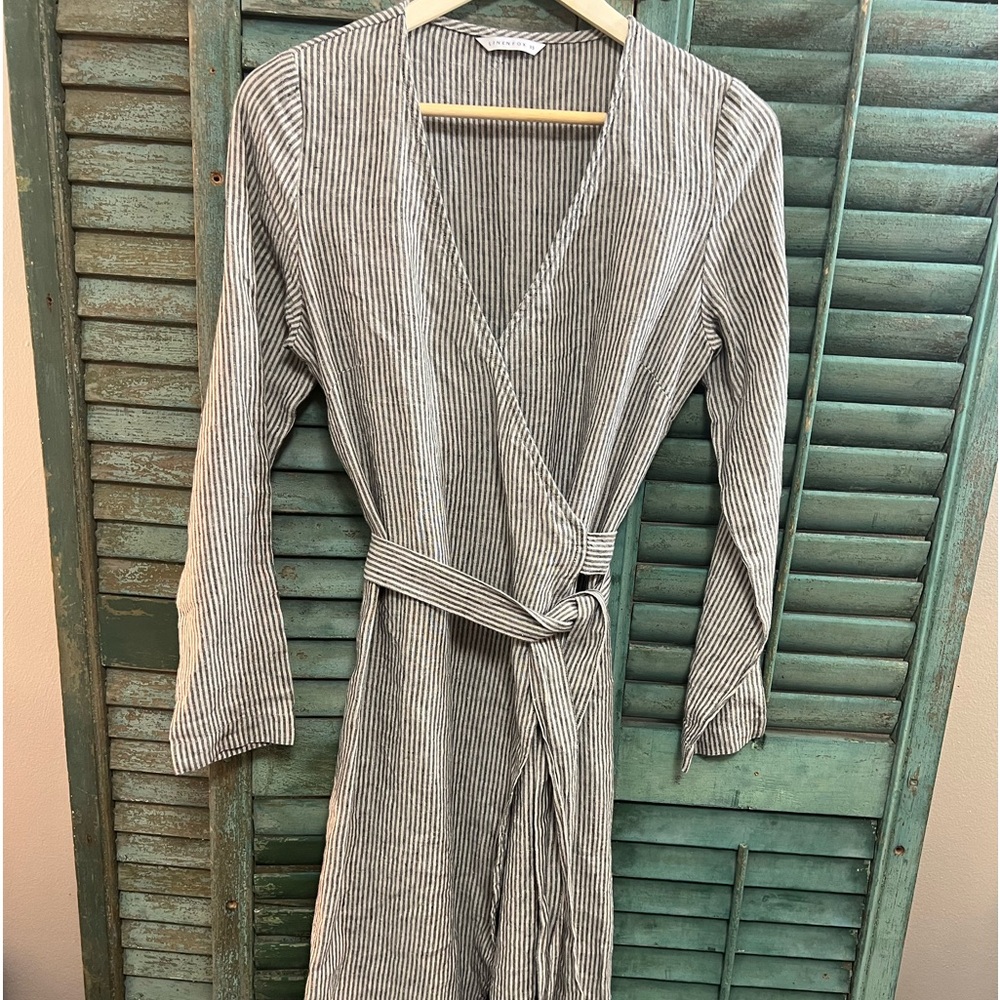 Linenfox wrap Dress stripe xs